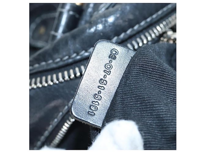 Chloé Borsa a mano Chloe Paddington in pelle nera oro argento Auth 200455V Nero D'oro - vista 11