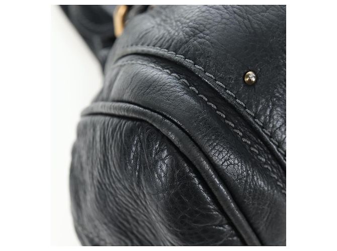 Chloé Borsa a mano Chloe Paddington in pelle nera oro argento Auth 200455V Nero D'oro - vista 14