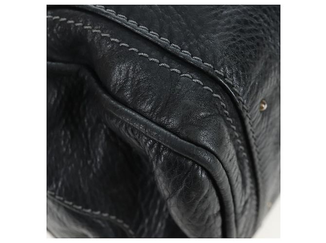 Chloé Borsa a mano Chloe Paddington in pelle nera oro argento Auth 200455V Nero D'oro - vista 16