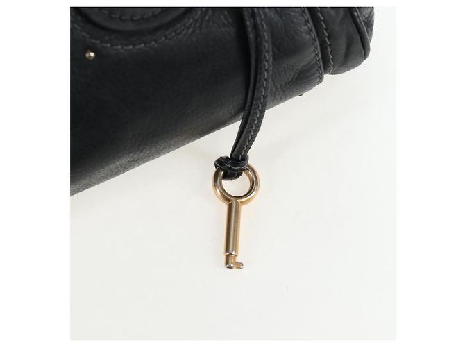 Chloé Borsa a mano Chloe Paddington in pelle nera oro argento Auth 200455V Nero D'oro - vista 19