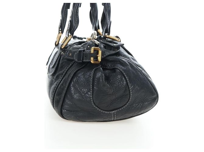 Chloé Borsa a mano Chloe Paddington in pelle nera oro argento Auth 200455V Nero D'oro - vista 4
