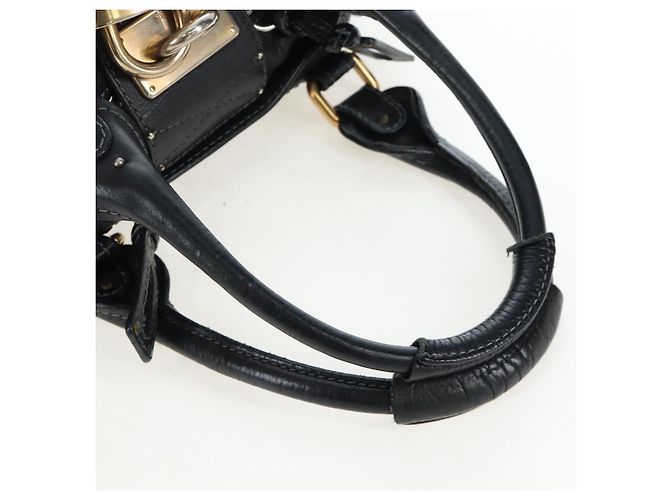 Chloé Borsa a mano Chloe Paddington in pelle nera oro argento Auth 200455V Nero D'oro - vista 7