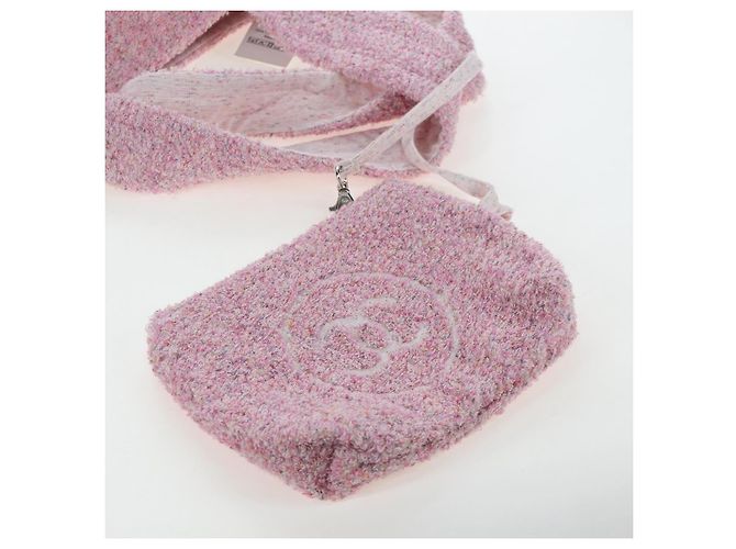 CHANEL Set Borsa Spiaggia e Asciugamano Big Coco Pile Pink CC Auth 200851SAM Rosa - vista 10