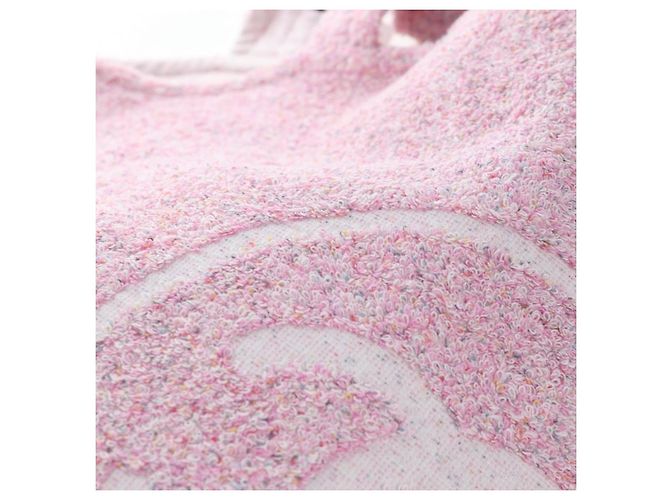 CHANEL Set Borsa Spiaggia e Asciugamano Big Coco Pile Pink CC Auth 200851SAM Rosa - vista 17