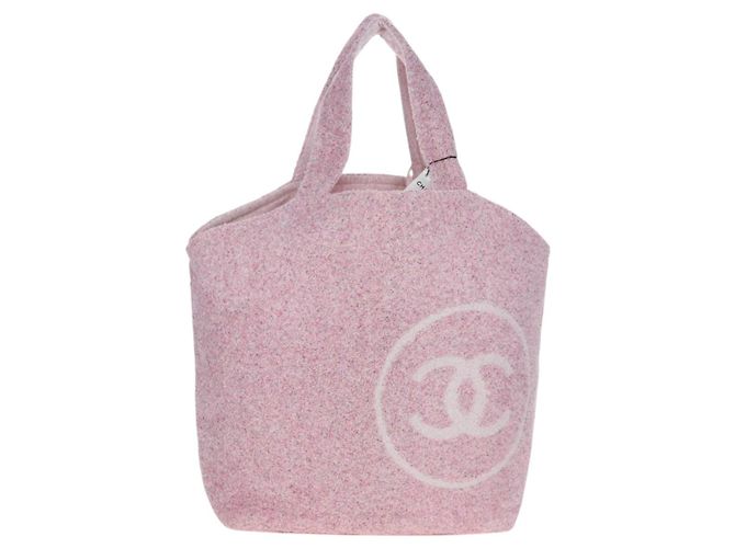 CHANEL Set Borsa Spiaggia e Asciugamano Big Coco Pile Pink CC Auth 200851SAM Rosa - vista 2