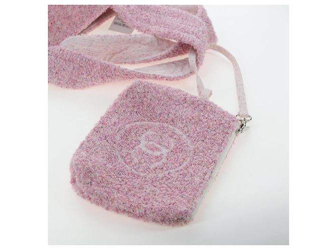 CHANEL Set Borsa Spiaggia e Asciugamano Big Coco Pile Pink CC Auth 200851SAM Rosa - vista 21