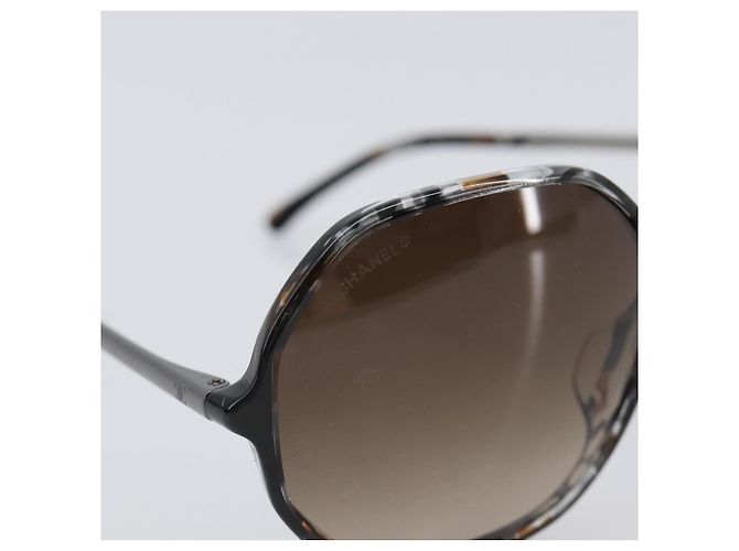CHANEL Sonnenbrille Kunststoff Gray CC Auth BA15673V Braun - Ansicht 7