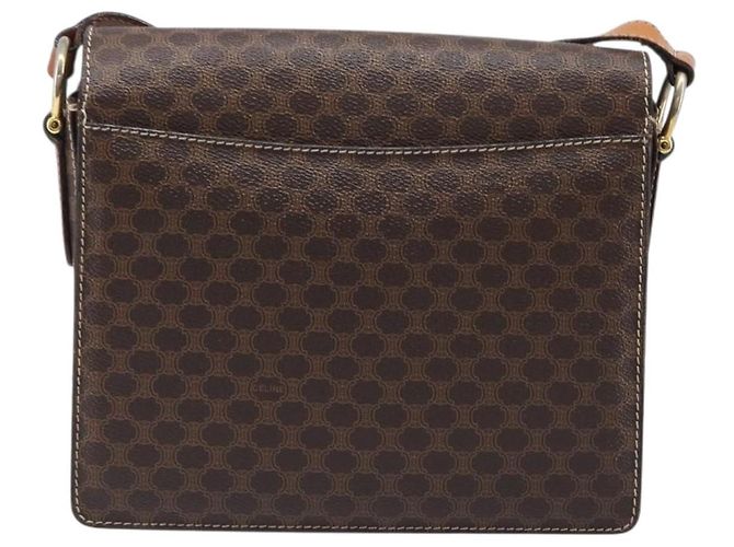 Céline Borsa a tracolla CELINE Macadam Canvas PVC Leather Brown Gold Auth mr2903 Marrone D'oro - vista 2