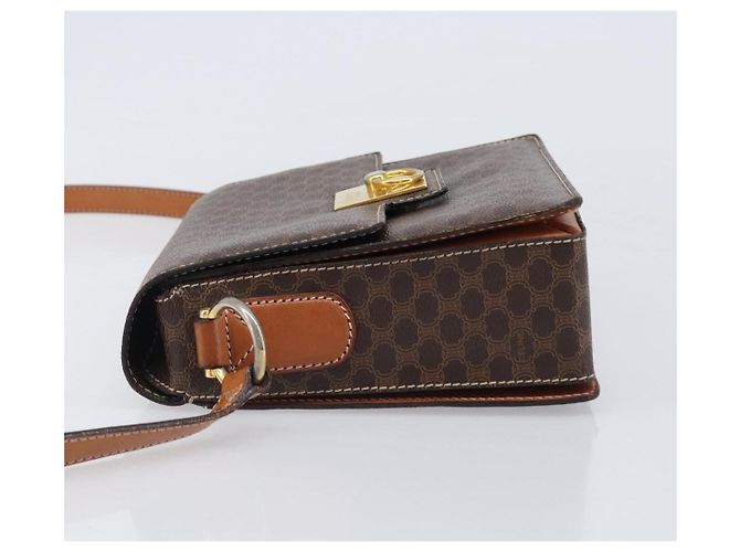 Céline Borsa a tracolla CELINE Macadam Canvas PVC Leather Brown Gold Auth mr2903 Marrone D'oro - vista 4