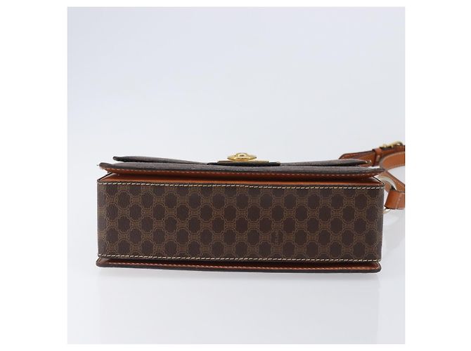 Céline Borsa a tracolla CELINE Macadam Canvas PVC Leather Brown Gold Auth mr2903 Marrone D'oro - vista 5