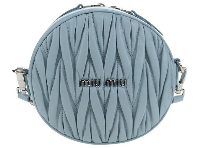 Borsa Miu Miu Matelassé con catena in pelle 2way Azzurro Argento Auth BA15639V Blu chiaro - vista 13