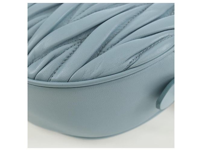 Borsa Miu Miu Matelassé con catena in pelle 2way Azzurro Argento Auth BA15639V Blu chiaro - vista 15