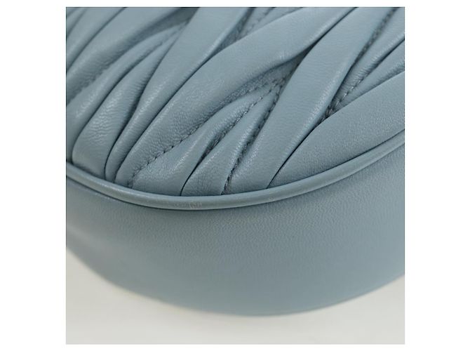 Borsa Miu Miu Matelassé con catena in pelle 2way Azzurro Argento Auth BA15639V Blu chiaro - vista 17