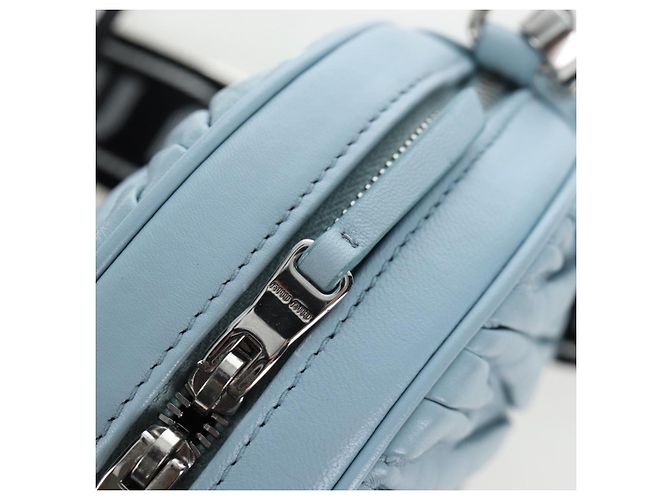 Borsa Miu Miu Matelassé con catena in pelle 2way Azzurro Argento Auth BA15639V Blu chiaro - vista 19