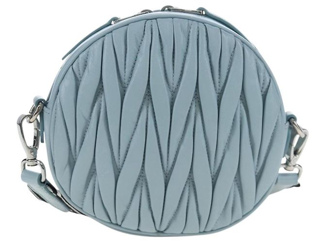 Borsa Miu Miu Matelassé con catena in pelle 2way Azzurro Argento Auth BA15639V Blu chiaro - vista 2