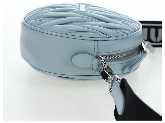 Borsa Miu Miu Matelassé con catena in pelle 2way Azzurro Argento Auth BA15639V Blu chiaro - vista 4