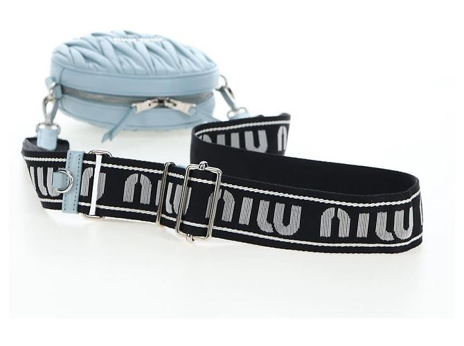 Borsa Miu Miu Matelassé con catena in pelle 2way Azzurro Argento Auth BA15639V Blu chiaro - vista 7