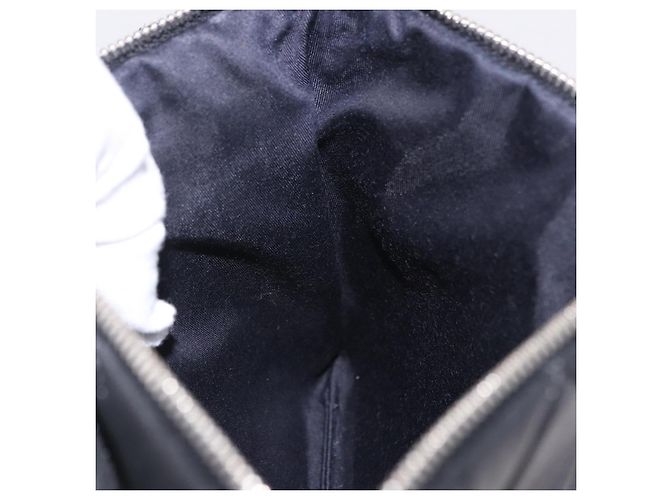 CHANEL Matelasse Schultertasche mit Kette aus Lammleder Schwarz Silber CC Auth 200782V - Ansicht 24