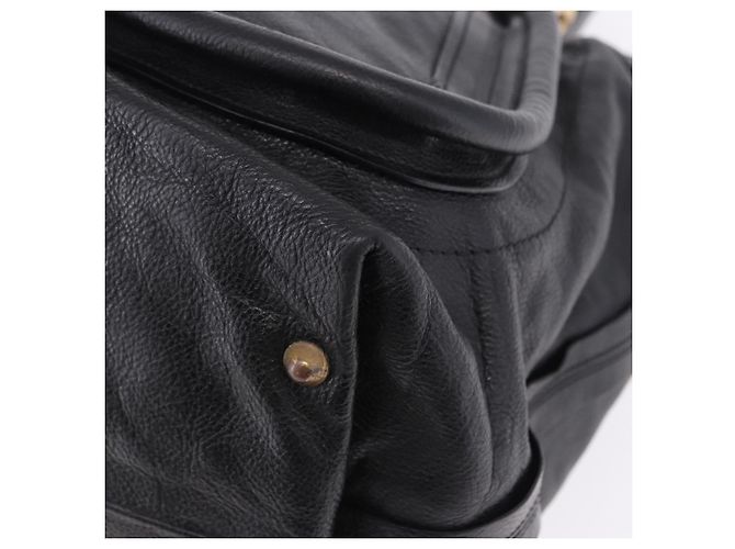 Chloé Borsa Chloe Paraty in pelle nera e oro Auth ka6106 Nero - vista 10