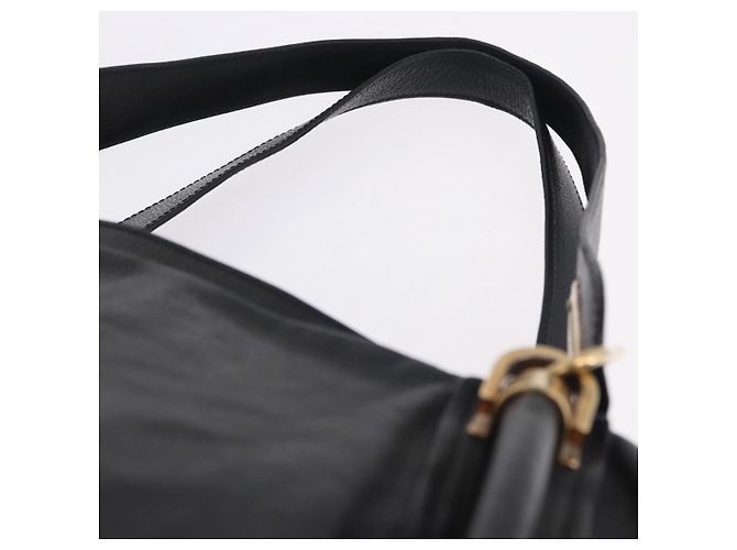 Chloé Borsa Chloe Paraty in pelle nera e oro Auth ka6106 Nero - vista 14