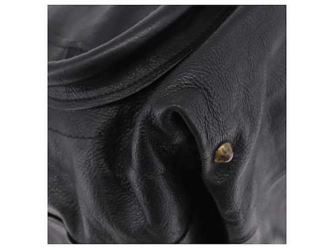 Chloé Borsa Chloe Paraty in pelle nera e oro Auth ka6106 Nero - vista 17
