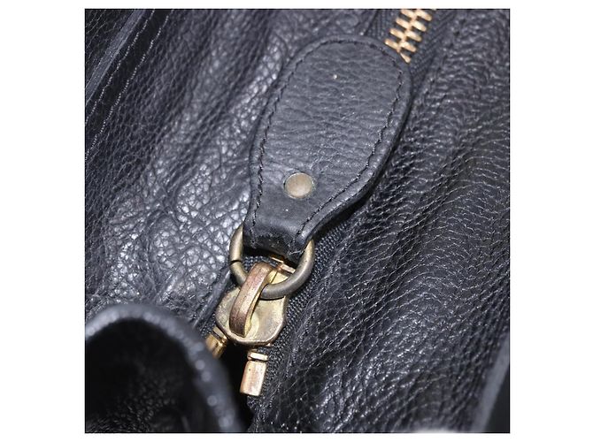 Chloé Borsa Chloe Paraty in pelle nera e oro Auth ka6106 Nero - vista 19