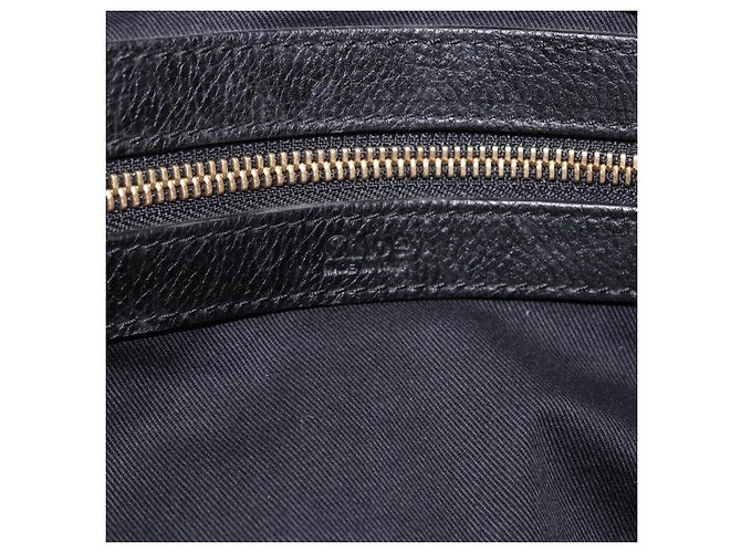 Chloé Borsa Chloe Paraty in pelle nera e oro Auth ka6106 Nero - vista 20