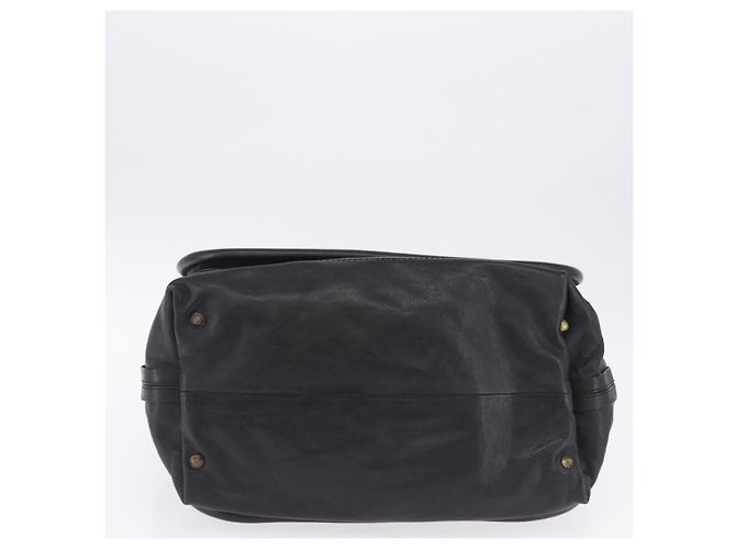 Chloé Borsa Chloe Paraty in pelle nera e oro Auth ka6106 Nero - vista 5