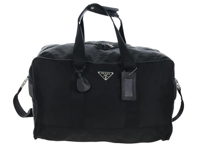 PRADA Boston Bag Nylon 2way Schwarz Silber Auth 199801A - Ansicht 13