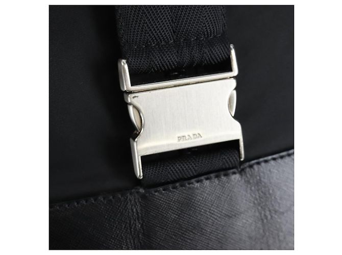 PRADA Boston Bag Nylon 2way Schwarz Silber Auth 199801A - Ansicht 26