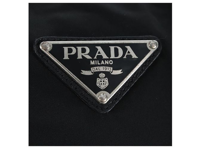 PRADA Boston Bag Nylon 2way Schwarz Silber Auth 199801A - Ansicht 29