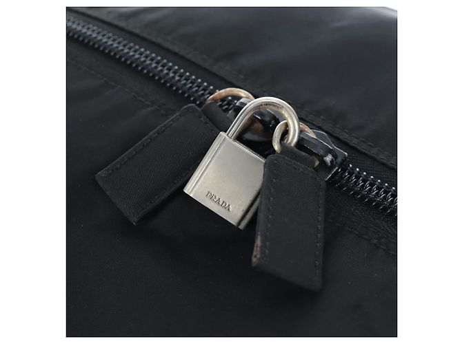 PRADA Boston Bag Nylon 2way Schwarz Silber Auth 199801A - Ansicht 30