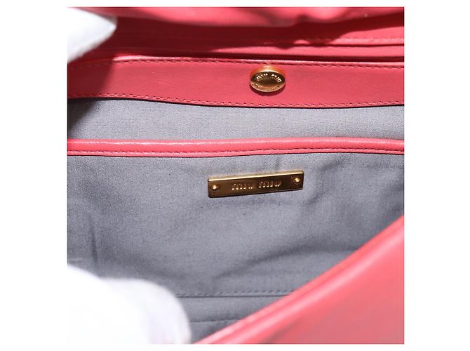 Borsa a tracolla con catena Miu Miu Pelle Rosa Oro Auth BA15636V D'oro - vista 10