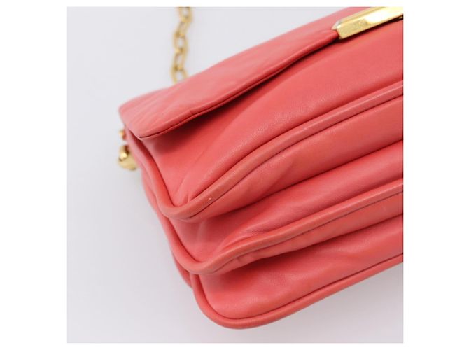 Borsa a tracolla con catena Miu Miu Pelle Rosa Oro Auth BA15636V D'oro - vista 14