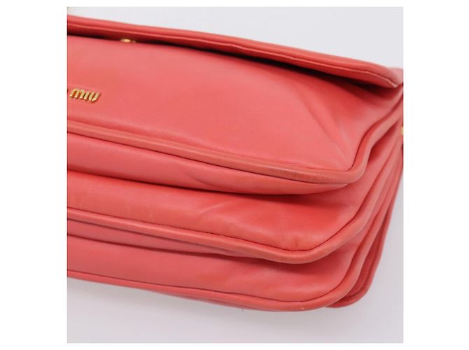 Borsa a tracolla con catena Miu Miu Pelle Rosa Oro Auth BA15636V D'oro - vista 15
