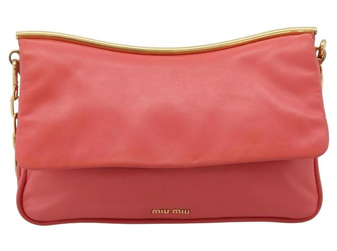 Borsa a tracolla con catena Miu Miu Pelle Rosa Oro Auth BA15636V D'oro - vista 2