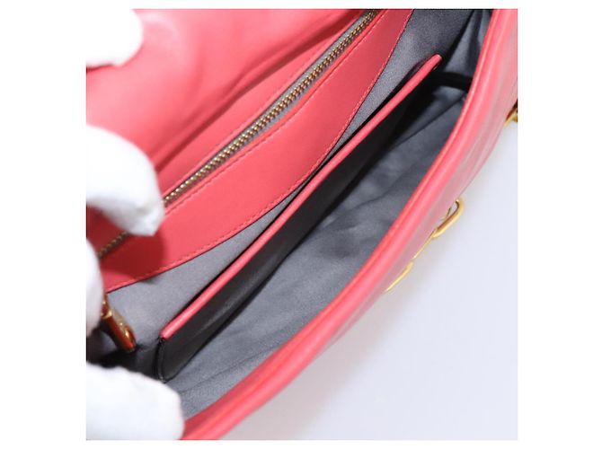 Borsa a tracolla con catena Miu Miu Pelle Rosa Oro Auth BA15636V D'oro - vista 22