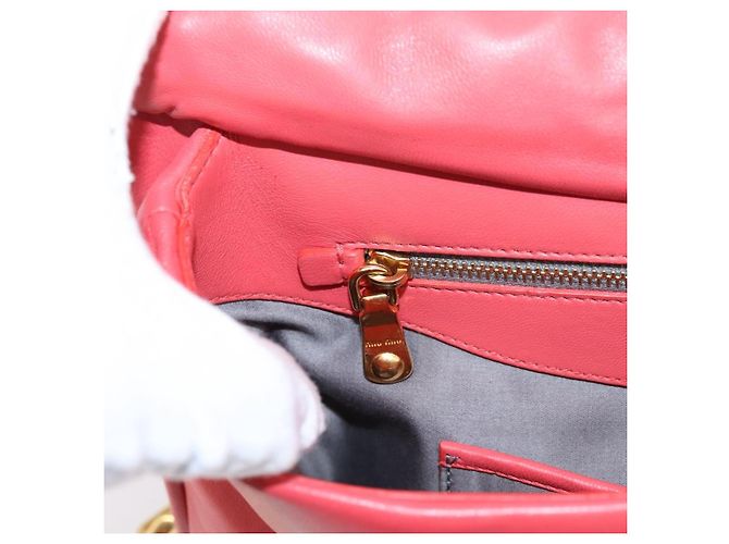 Borsa a tracolla con catena Miu Miu Pelle Rosa Oro Auth BA15636V D'oro - vista 24
