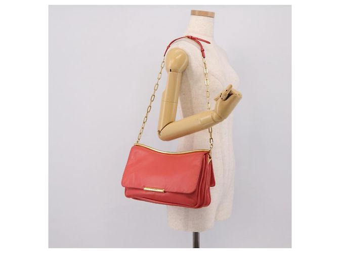 Borsa a tracolla con catena Miu Miu Pelle Rosa Oro Auth BA15636V D'oro - vista 26