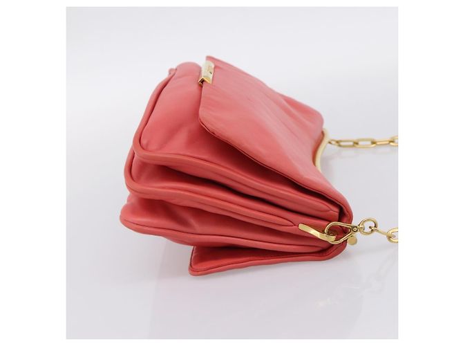 Borsa a tracolla con catena Miu Miu Pelle Rosa Oro Auth BA15636V D'oro - vista 4