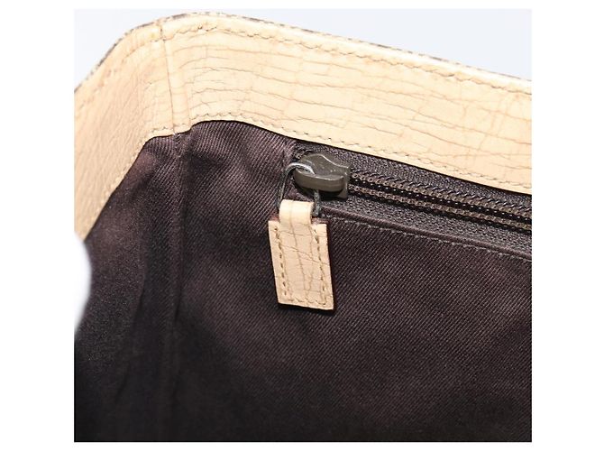 Borsa a mano GUCCI GG Supreme PVC Beige Silver 117551 Auth 201178 Argento - vista 23