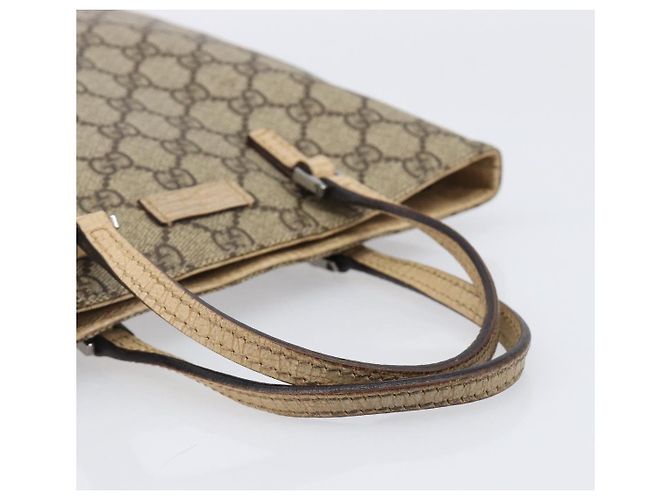 Borsa a mano GUCCI GG Supreme PVC Beige Silver 117551 Auth 201178 Argento - vista 8
