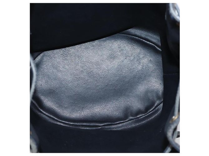 Borsa a tracolla Christian Dior in pelle blu navy e oro Auth ti3995 - vista 12