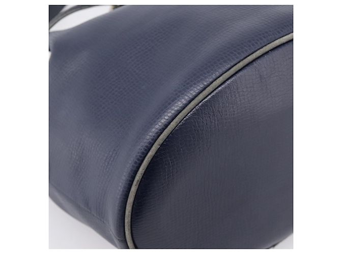 Borsa a tracolla Christian Dior in pelle blu navy e oro Auth ti3995 - vista 14