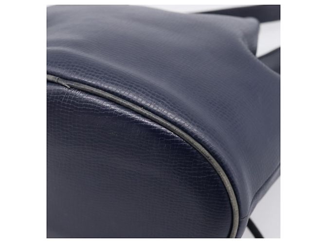 Borsa a tracolla Christian Dior in pelle blu navy e oro Auth ti3995 - vista 15