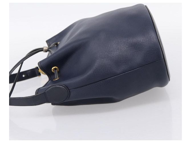 Borsa a tracolla Christian Dior in pelle blu navy e oro Auth ti3995 - vista 3