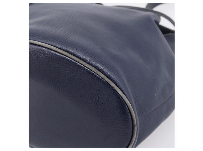 Borsa a tracolla Christian Dior in pelle blu navy e oro Auth ti3995 - vista 9