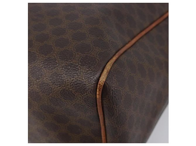 Céline Borsa Boston CELINE Macadam Canvas PVC Leather Brown Gold Auth 200674 Marrone D'oro - vista 15