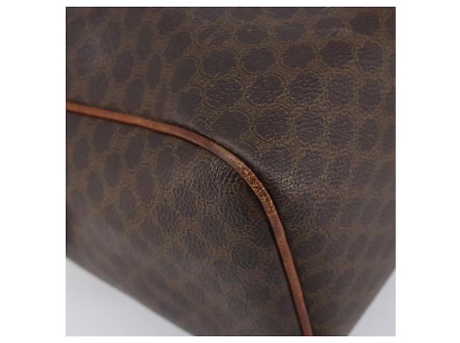 Céline Borsa Boston CELINE Macadam Canvas PVC Leather Brown Gold Auth 200674 Marrone D'oro - vista 16
