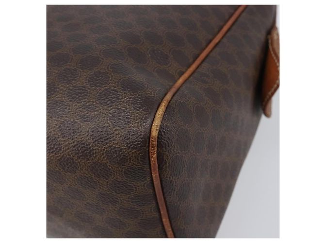 Céline Borsa Boston CELINE Macadam Canvas PVC Leather Brown Gold Auth 200674 Marrone D'oro - vista 17